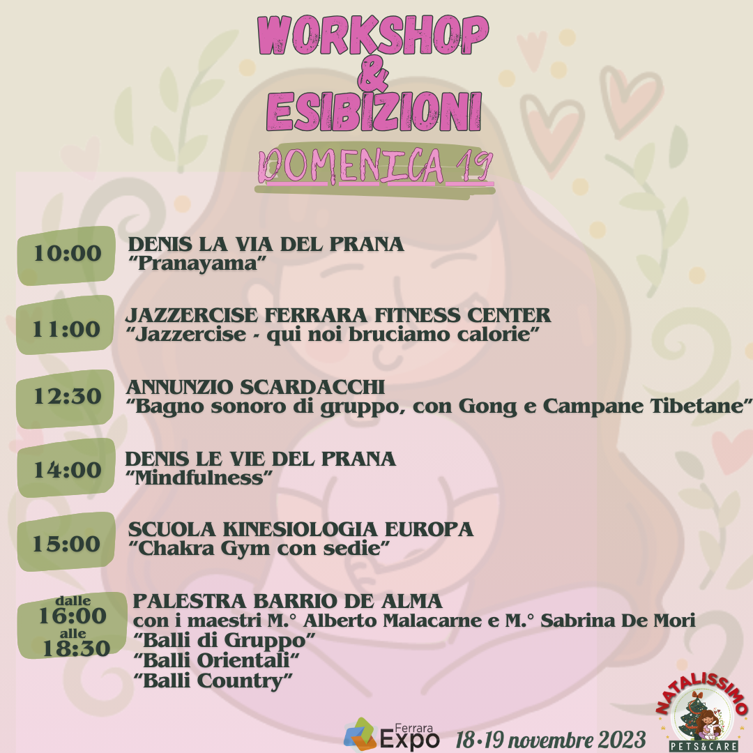 programma workshop domenica